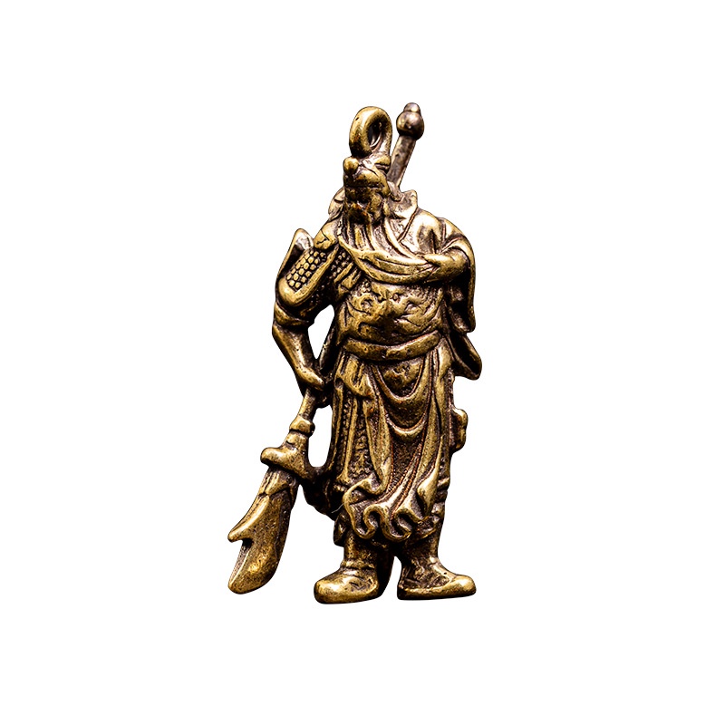 Móc Chìa Khóa Xe Hơi guan yu guan Sir Zhong guan gong Bằng Đồng Thau Nguyên Chất