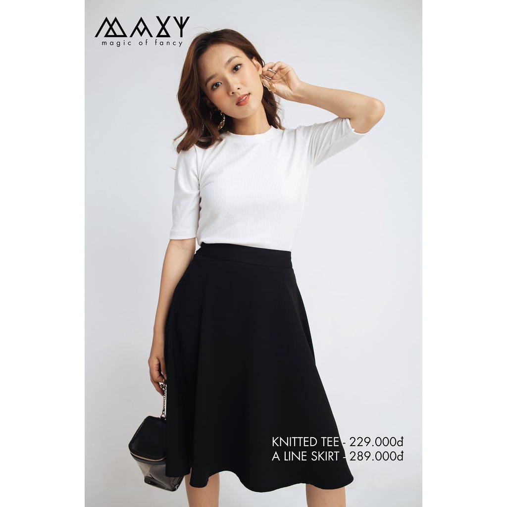 Áo thun nữ ôm dáng Knitted Basic Tee White Maxy Workshop