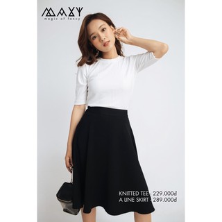 Áo thun nữ ôm dáng Knitted Basic Tee White Maxy Workshop