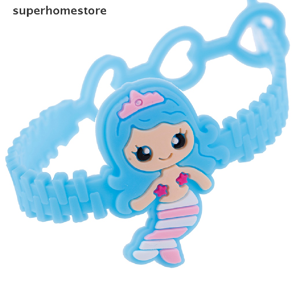 Superhomestore Vòng Tay Silicon Mềm Hình Nàng Tiên Cá Cho Bé Làm Quà Tặng Tiệc Tắm