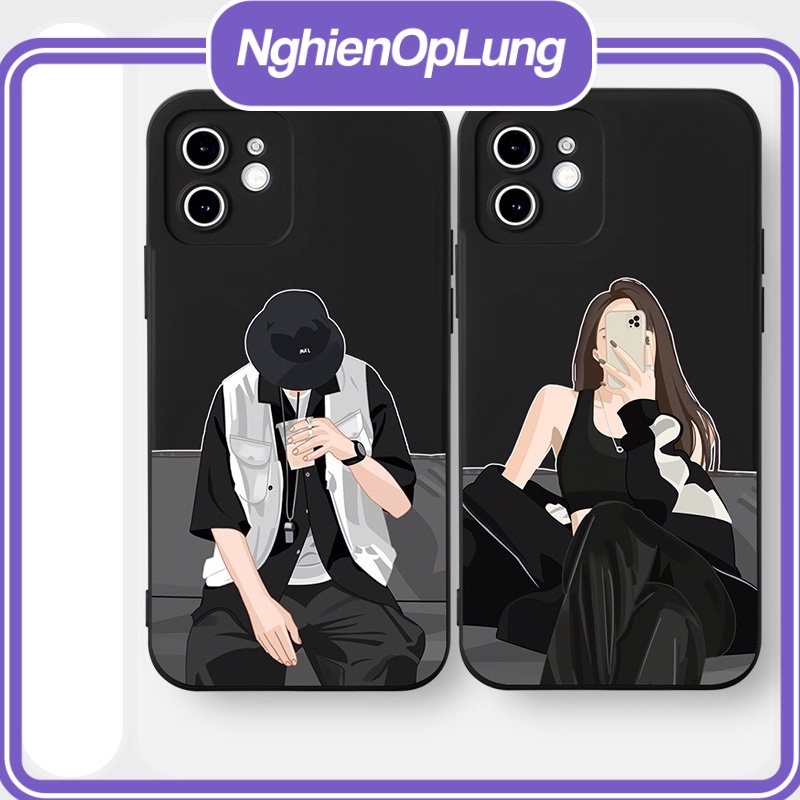 Ốp iphone đôi ốp cặp iphone cute trong suốt bảo vệ camerra Nghienoplung 8plus/x/xr/xs/11/12/13/14pro/max/promax tr1253