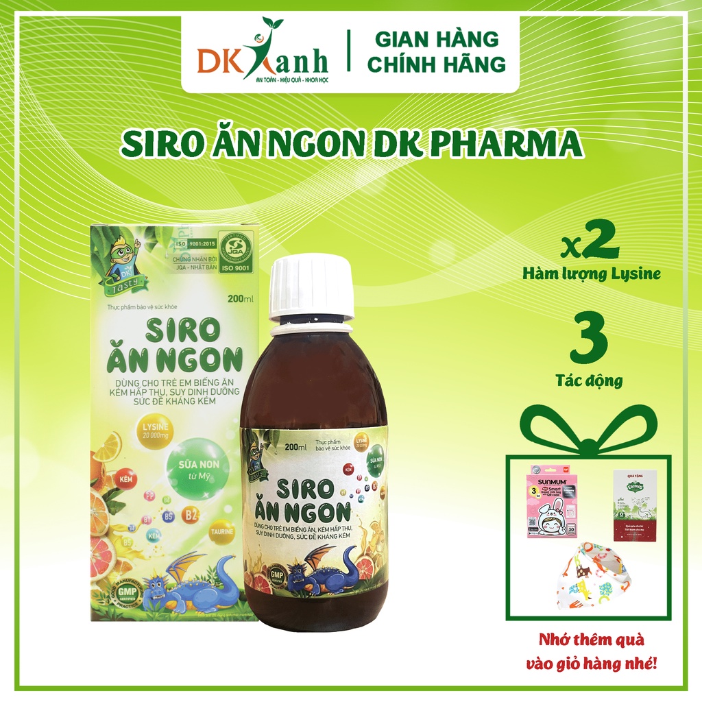 Siro Ăn Ngon Giúp Bé Hết Biếng Ăn, Hấp Thu Tốt, Tăng Sức Đề Kháng Chai 200ml - DK Pharma