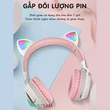 Có Mic ] Tai Nghe Tai Mèo Cao Cấp Không Dây HEADPHONE CATEAR Model BT028C Bluetooth 5.0 Chống Ồn, Bass Chắc, Êm Tai