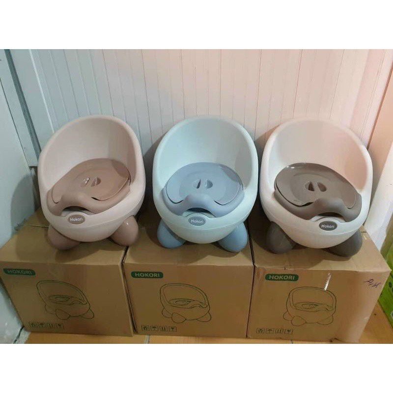 Bô vệ sinh, bô gấu Hokori 5458 cho bé từ 6 tháng đến 5 có chỗ dựa và khay tiện dụng Nhựa Việt Nhật chính hãng