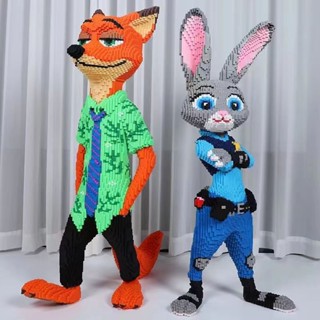 lắp ráp mô hình cáo nick và thỏ zootopia judy 75cm 50cm 115cm (TẶNG BÚA+ KEO) Đồ chơi xếp hình cỡ lớn bear bricK