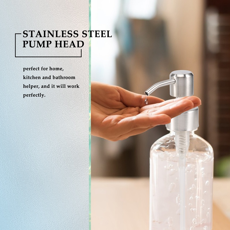 5 cái Bơm xà phòng bằng thép không gỉ Thay thế 28 răng Chai kim loại Đầu phun kem dưỡng da