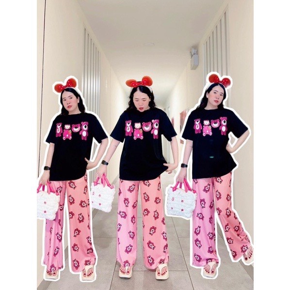 Sét bộ quần xuông GẤU DÂU TÂY co dãn bốn chiều size đến 60kg