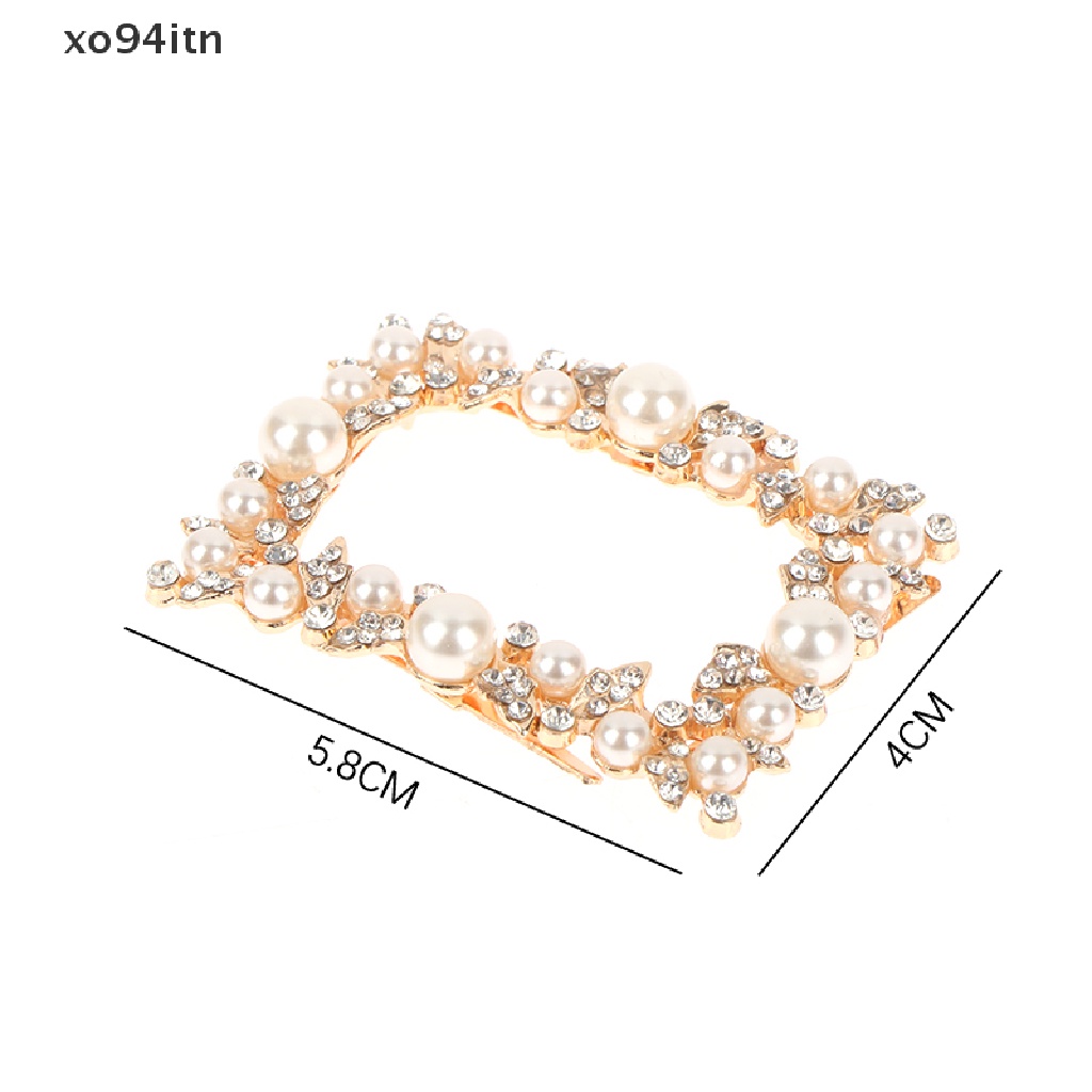 1 Khóa Kẹp Kim Loại Đính Đá Và Ngọc Trai Trang Trí Giày Cao Gót