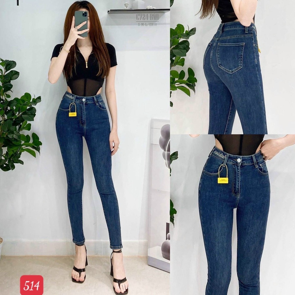 Quần jean nữ trơn phong cách cao cấp-lưng cao siêu hack dáng-chất co dãn TUẤN KIỆT Store 8888 s8