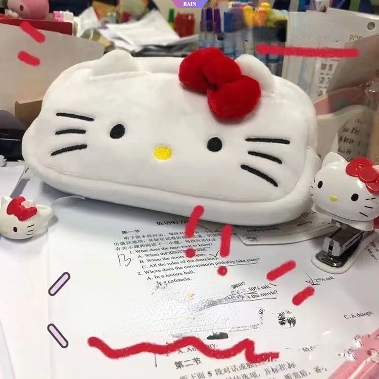 Túi Đựng Bút Chì / Đồ Trang Điểm Bằng Vải Bông Hình Sanrio Hello Kitty Hoạt Hình My Melody Sức Chứa Lớn Làm Quà Tặng Cho Trẻ Em