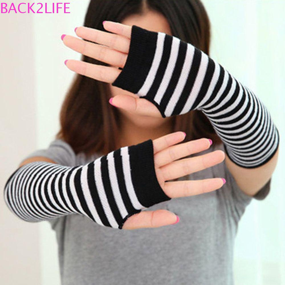 Đôi Găng Tay Len Dài Hở Ngón Giữ Ấm Cho Nữ 2life