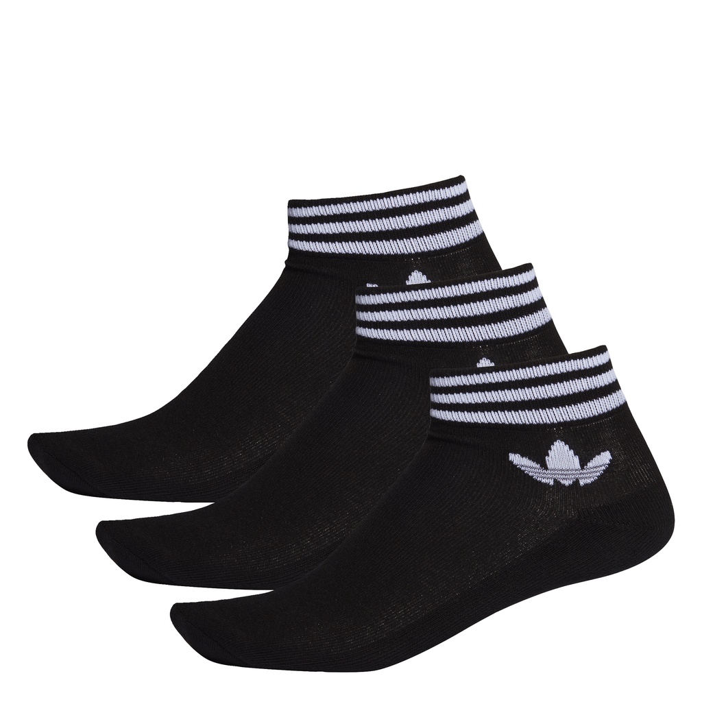 adidas Phong cách sống Tất Trefoil cao đến cổ chân 3 đôi Unisex Đen EE1151