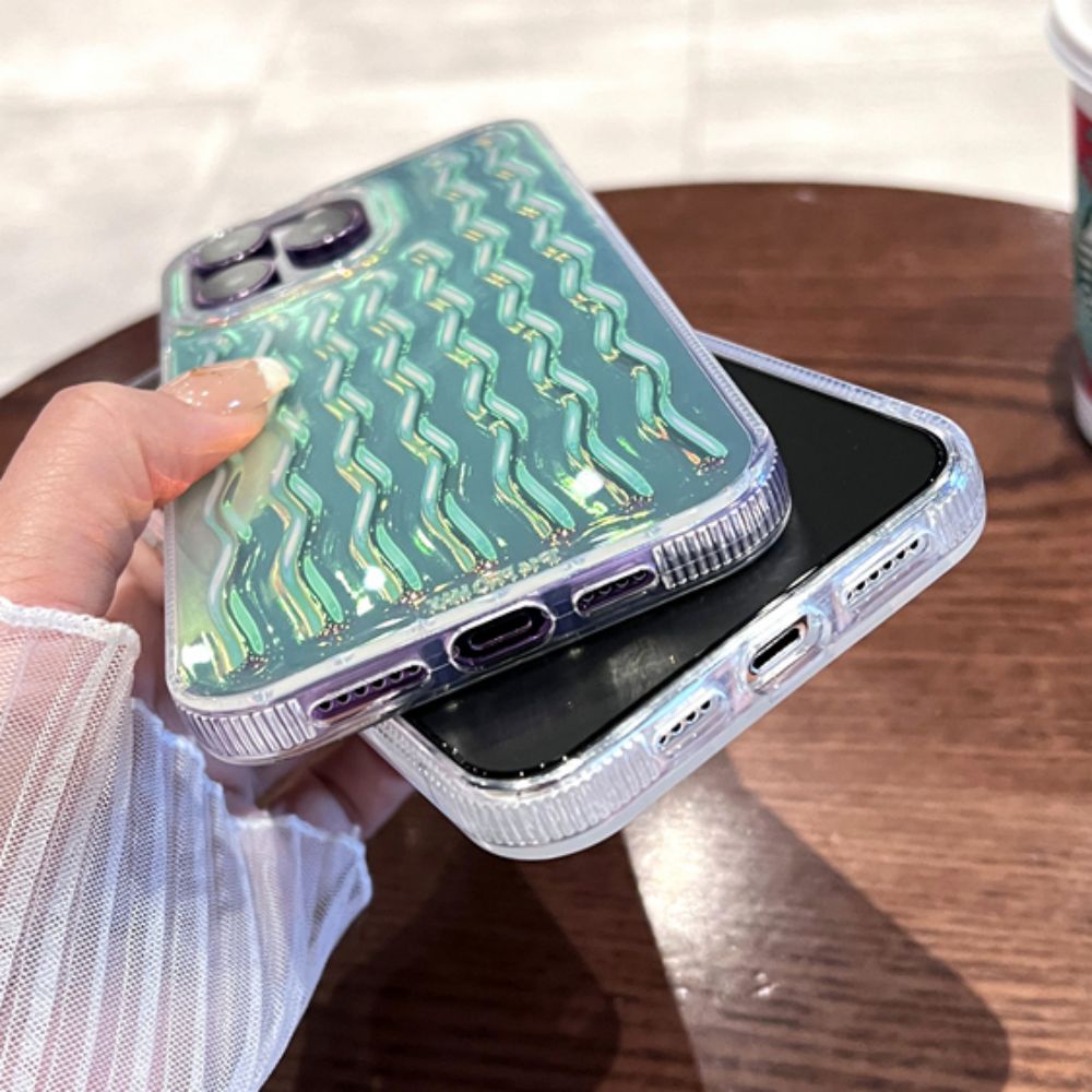 Ốp Điện Thoại TPU Mềm Chống Trượt Chống Rơi Họa Tiết Lượn Sóng 3D Sang Trọng Cho IPhone 11 12 13 14 Pro Max
