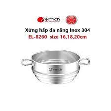 Xửng hấp đa năng Inox 304 Elmich EL-8260 size 16,18,20cm
