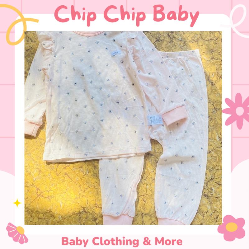Bộ cotton giấy dài tay xuất Hàn dư xịn cho bé gái
