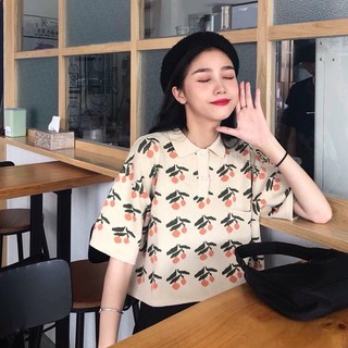 ORDER Áo len Polo ulzzang, áo len Cherry