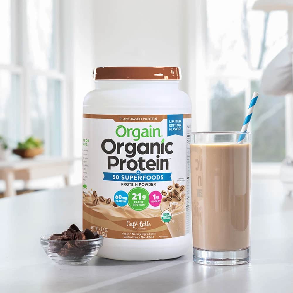 Bột Protein Hữu Cơ Orgain Organic Protein 50 Superfoods 1220g Cafe Latte/ Bột Sữa Giảm Cân Dinh Dưỡng Vị Cafe/ Đạm ThVật
