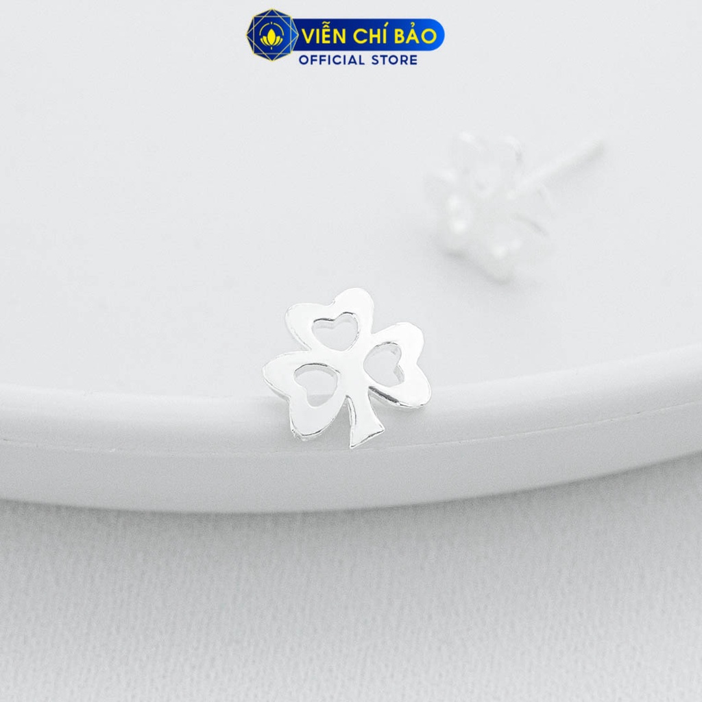 Bông tai cỏ 3 lá chất liệu bạc 925 thời trang phụ kiện trang sức nữ Viễn Chí Bảo E086