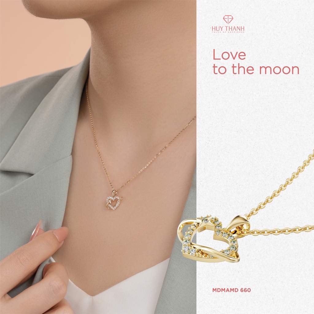 Mặt Dây Chuyền Vàng 14k Love To The Moon MDMAMD660 Huy Thanh Jewelry