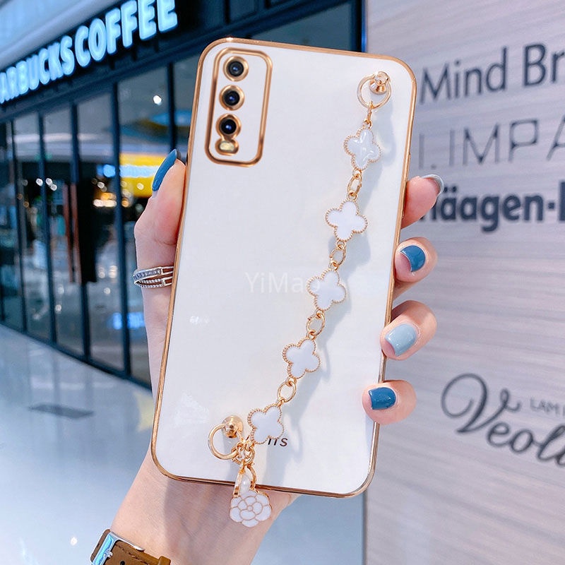 Ốp Điện Thoại Silicon Hình Cỏ Bốn Lá Cho Vivo V2027 V2029 V2026 V2032 V2042 V2043 V2022 V2023 V2025 V2024 V2040 v2035 v2036