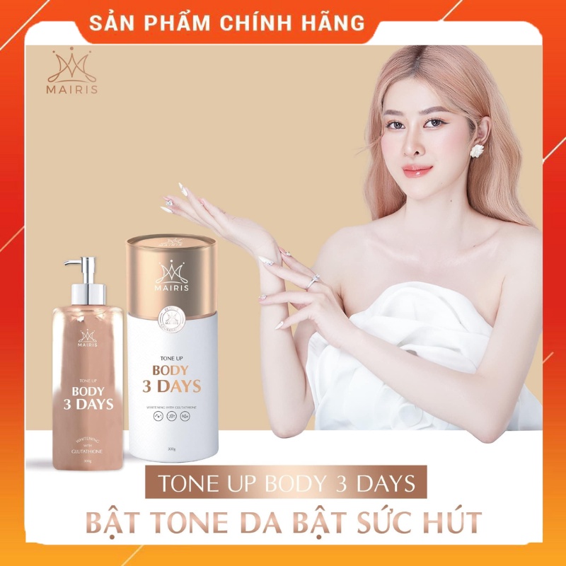 Body Truyền Trắng Tone Up 3 Days Mairis Chính Hãng, Trắng Bật Tone Sau 3 Ngày, Chống Nắng SPF 40+