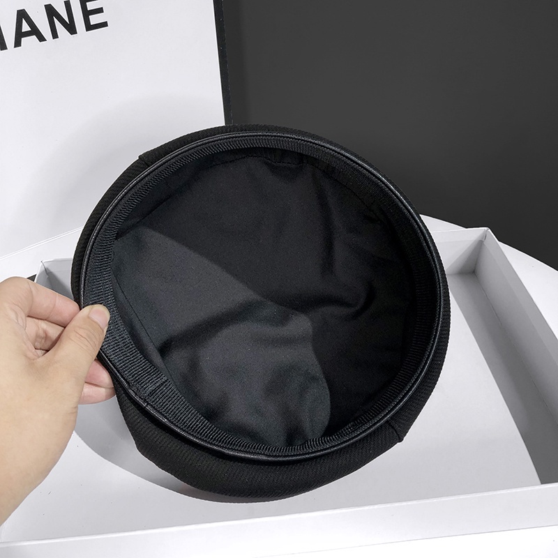 KW®Mũ nồi beret viền da tag sắt thiết kế hiện đại chất liệu cotton 2 lớp dày dặn phong cách Hàn Quốc