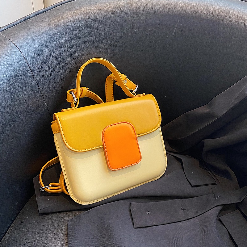 Túi Đeo Chéo Hình Bánh Mì Mềm Màu Tương Phản Dễ Thương Cho Nữ