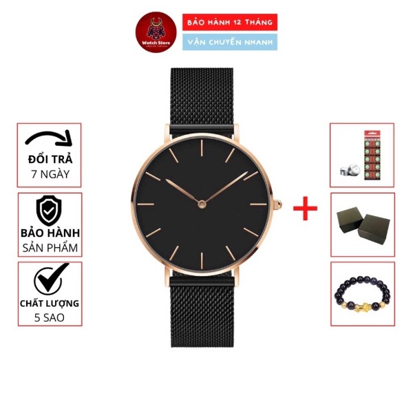 Đồng Hồ nữ Ha Dvv Cặp Đôi Nam Nữ Dây Thép Lưới Đan Trẻ Trung , thời trang hàn quốc, hàng có bảo hành.