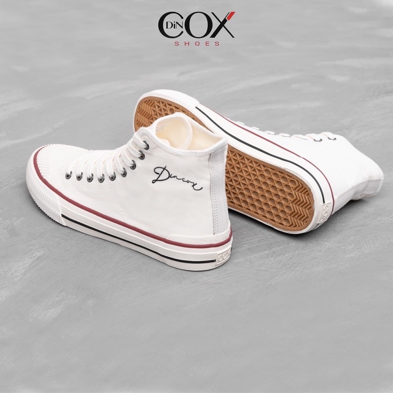 Giày Vải Cổ Cao 2hand Unisex DINCOX D21Hi White Phong Cách Ấn Tượng