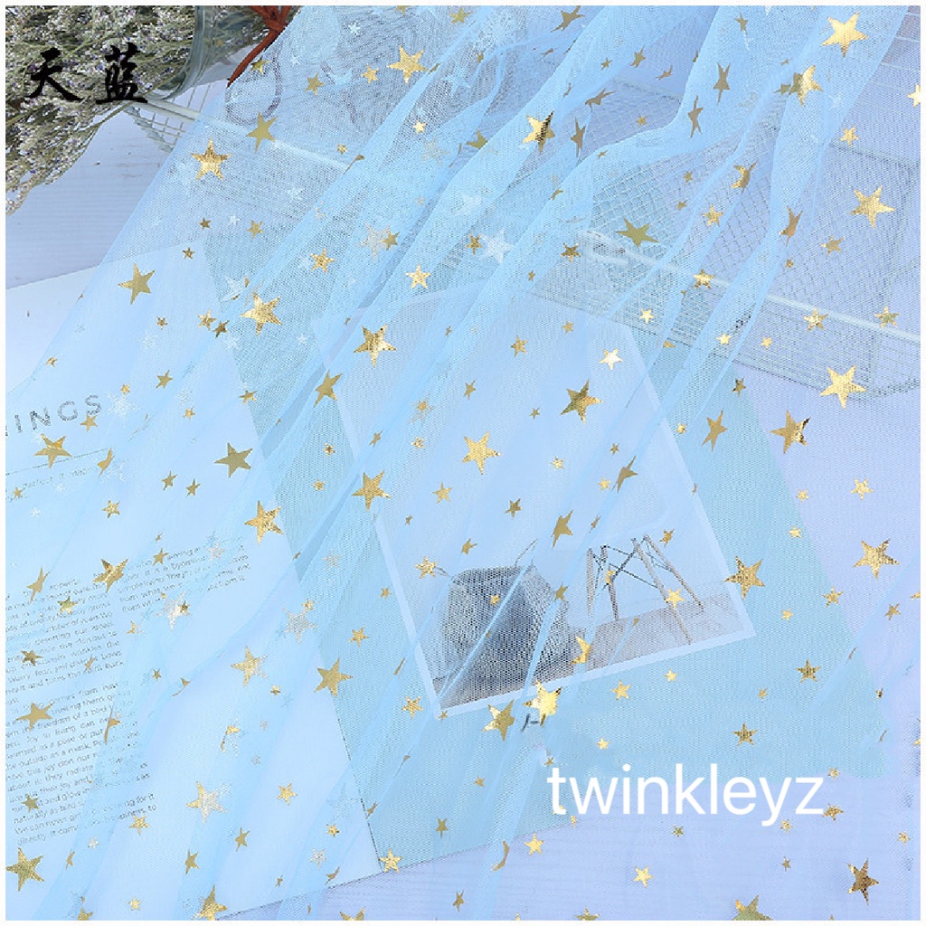 Tấm Vải Lưới Hình Ngôi Sao Màu Vàng Dùng Làm Đồ Thủ Công / Trang Trí DIY