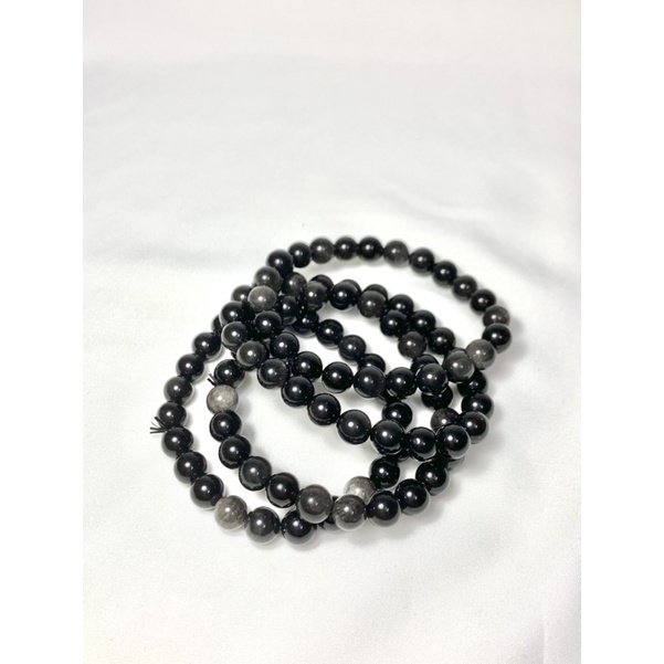 Vòng tay SILVER OBSIDIAN (Ảnh thật shop chụp)
