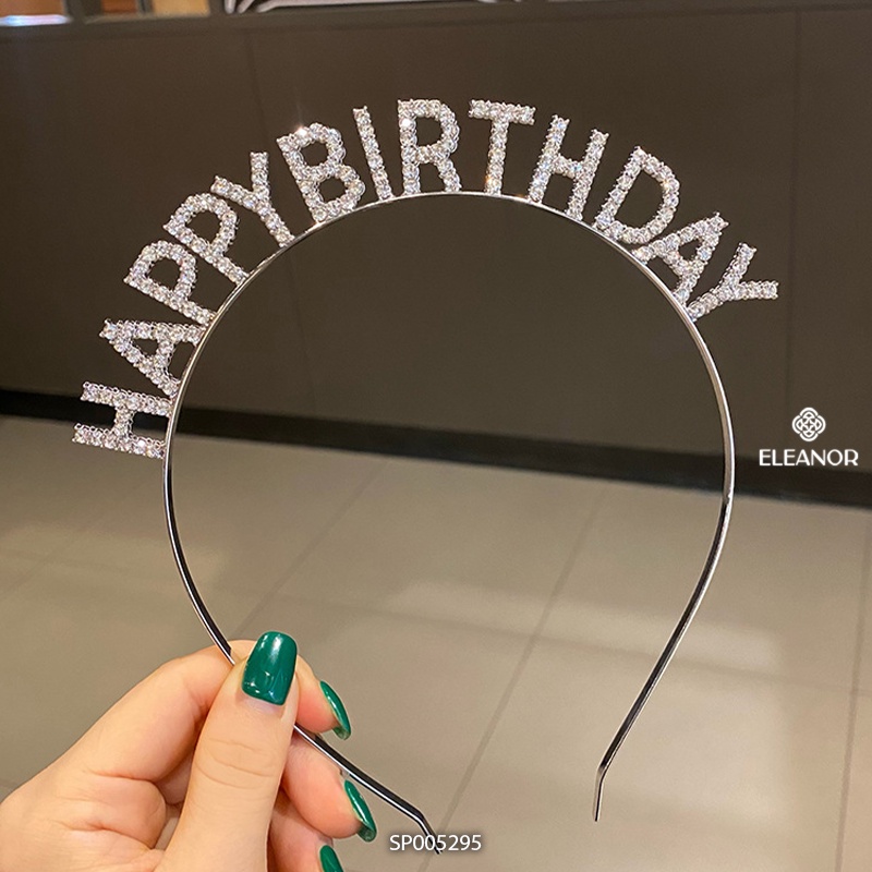 Cài tóc nữ Eleanor Accessories chữ Happy Birthday đính đá phụ kiện tóc dễ thương 5295