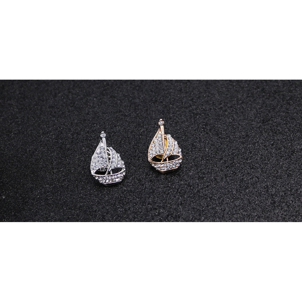 Ghim cài áo EFAN thiết kế hình thuyền buồm đính đá pha lê thời trang dành cho cả nam và nữ