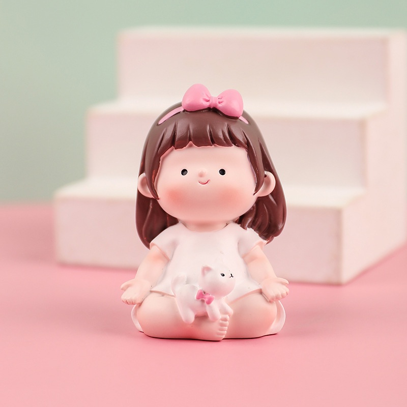 Cô Gái Tập yoga Nhỏ Dễ Thương Để Bàn Trang Trí Nội Thất Xe Hơi