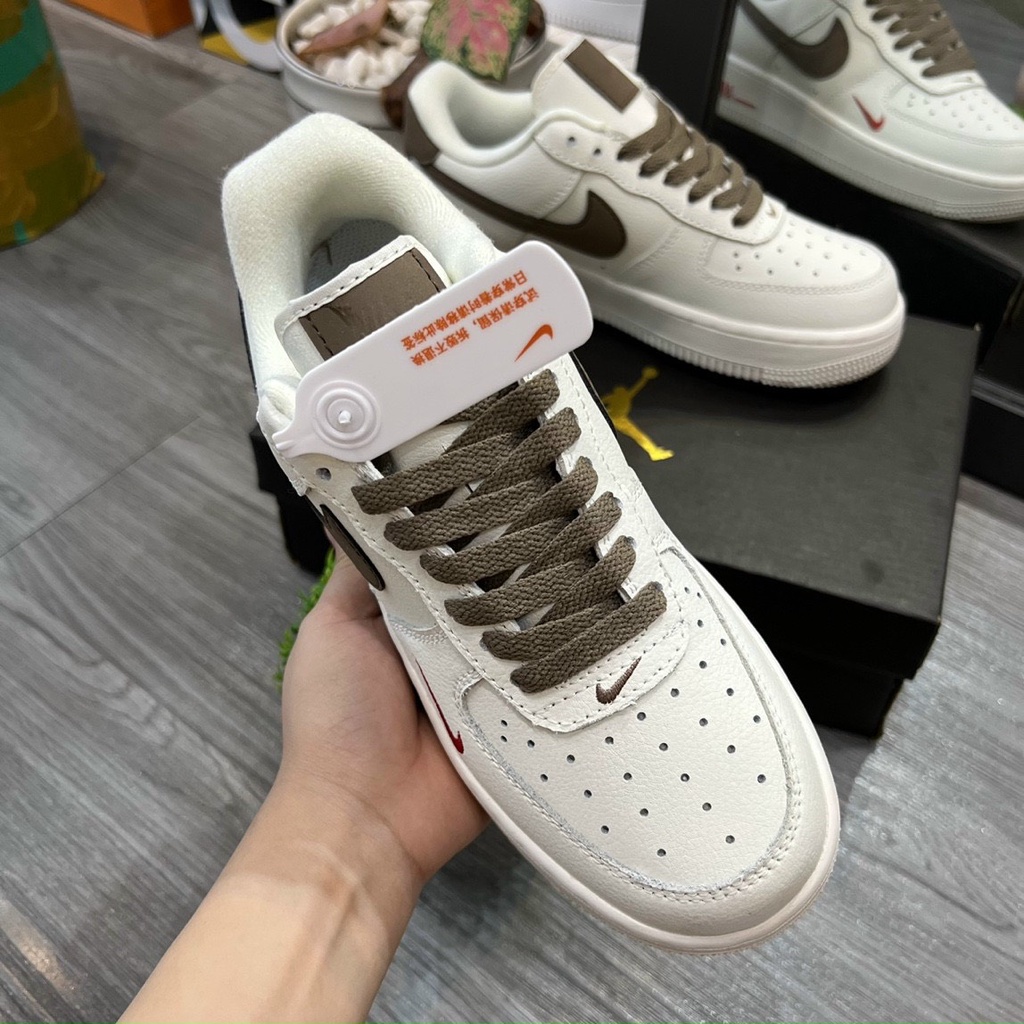 Giày_Nike Trắng vệt nâu, Giày_Nike Air Force 1 Trắng vạch â Cao Cấp Bản Classic Full Size Nam Nữ Hot Trend Full Box BILL
