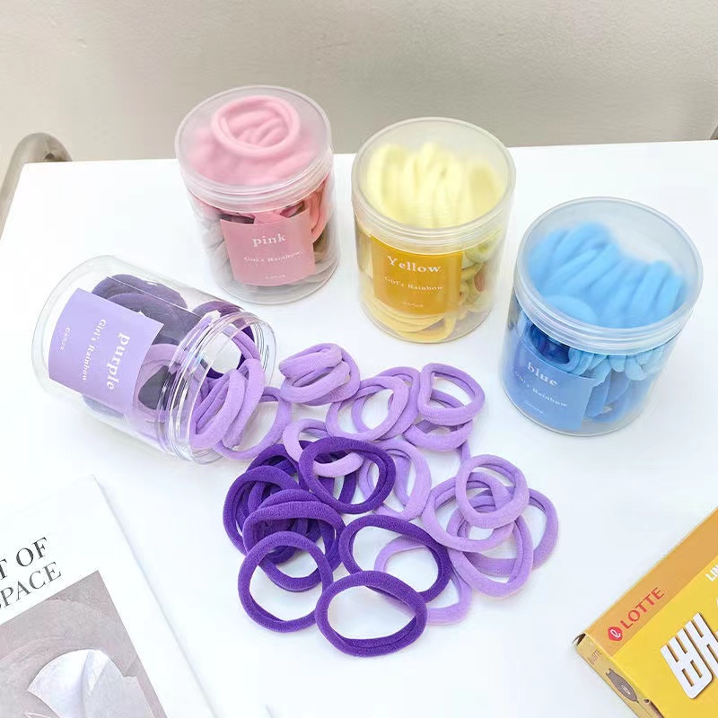 Dây Buộc Tóc Co Giãn Mềm Mại Không Ăn Màu Pastel Phong Cách Hàn Quốc Thời Trang Cho Nữ