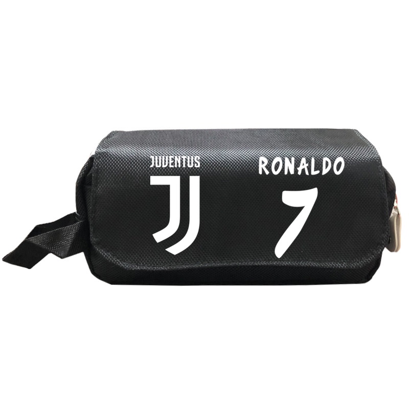 Túi Đựng Bút Hai Ngăn Sức Chứa Lớn Có Khóa Kéo In Hình Kira Cristiano Ronaldo Sáng Tạo Cho Học Sinh