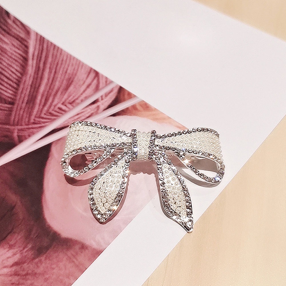 1 Kẹp Tóc Nơ Đính Đá Thời Trang