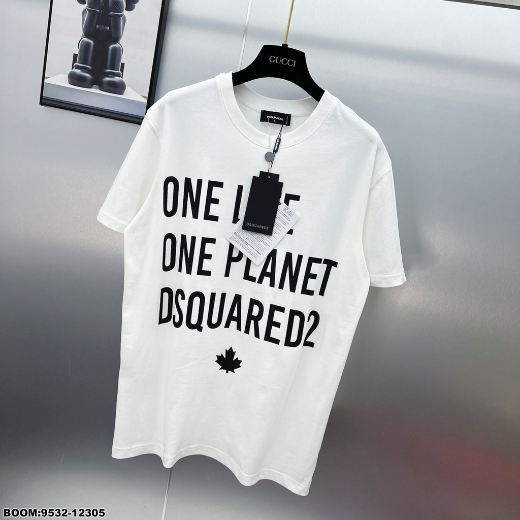 Áo Phông Nam Đen Trơn In Chữ DSQ Vải Mềm Mịn - Áo Thun Nam DSQ Chữ Màu Cao Cấp