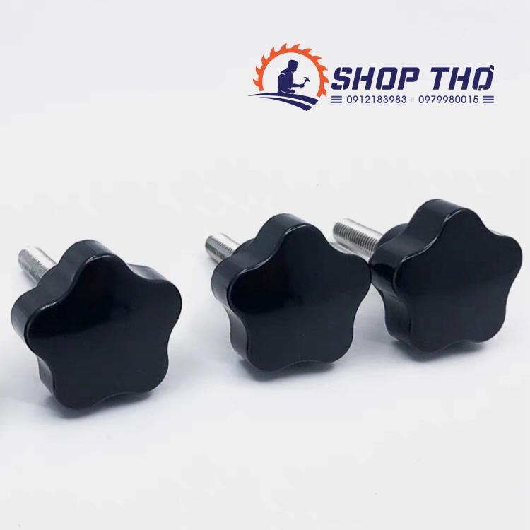 Nút vặn 5 cánh M10 thân sắt mạ nhiều kích thước