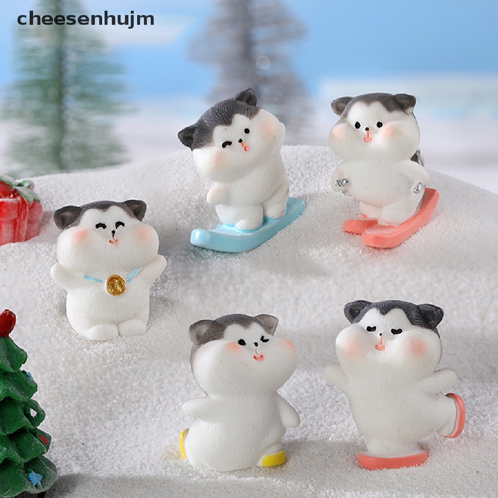 Đồ trang trí Chú Mèo Hoạt Hình Bằng Nhựa Resin Dễ Thương Trang Trí Tiểu Cảnh / Bàn Làm Việc