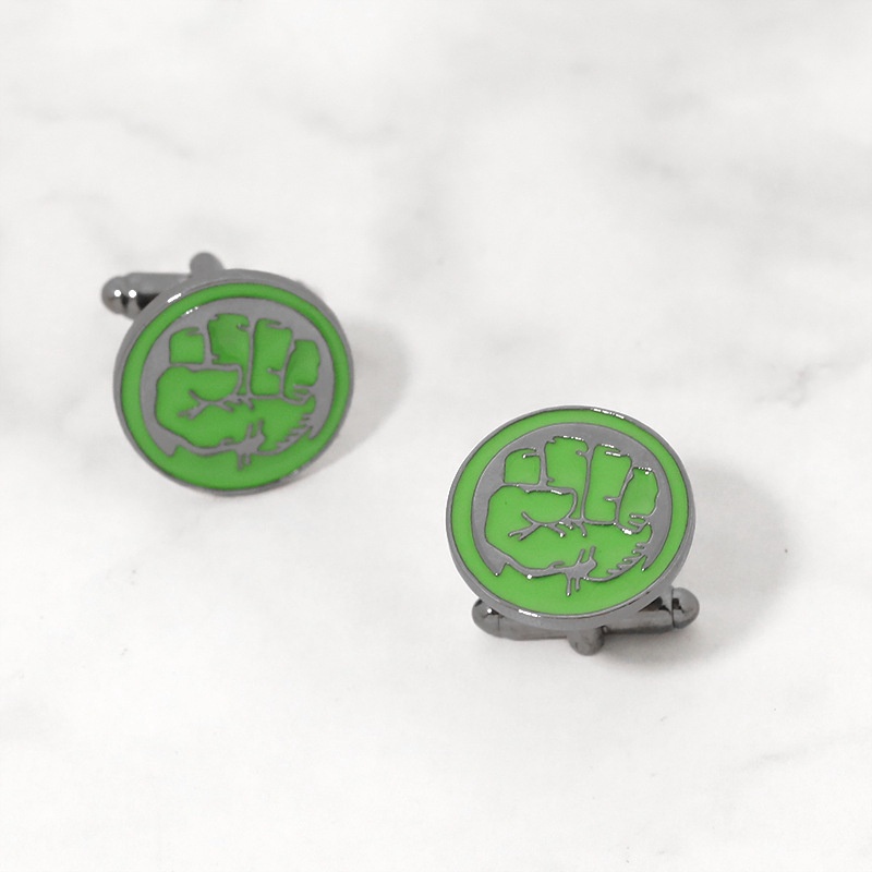 Green Around The Avengers Series Revenge Hulk Drops Oil Khuy Măng Sét Trang Sức Quà Tặng Trang Sức Đa Năng