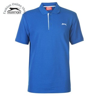 Áo thun Polo nam Slazenger Plain màu Blue Hàng size UK