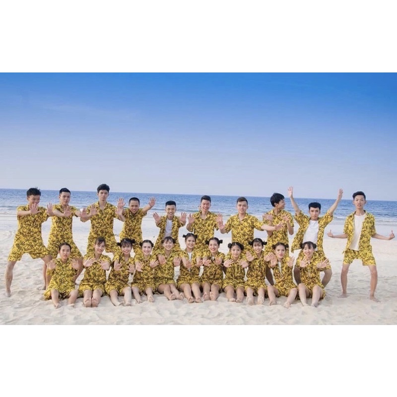 Áo Sơ Mi Hoạ Tiết Đi Biển, Áo Nhóm , Team Building,Giá Đình