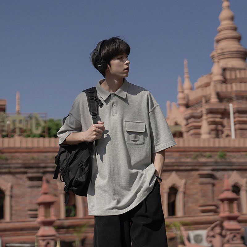 Áo Thun Polo Ngắn Tay Form Rộng Thời Trang Dành Cho Nam
