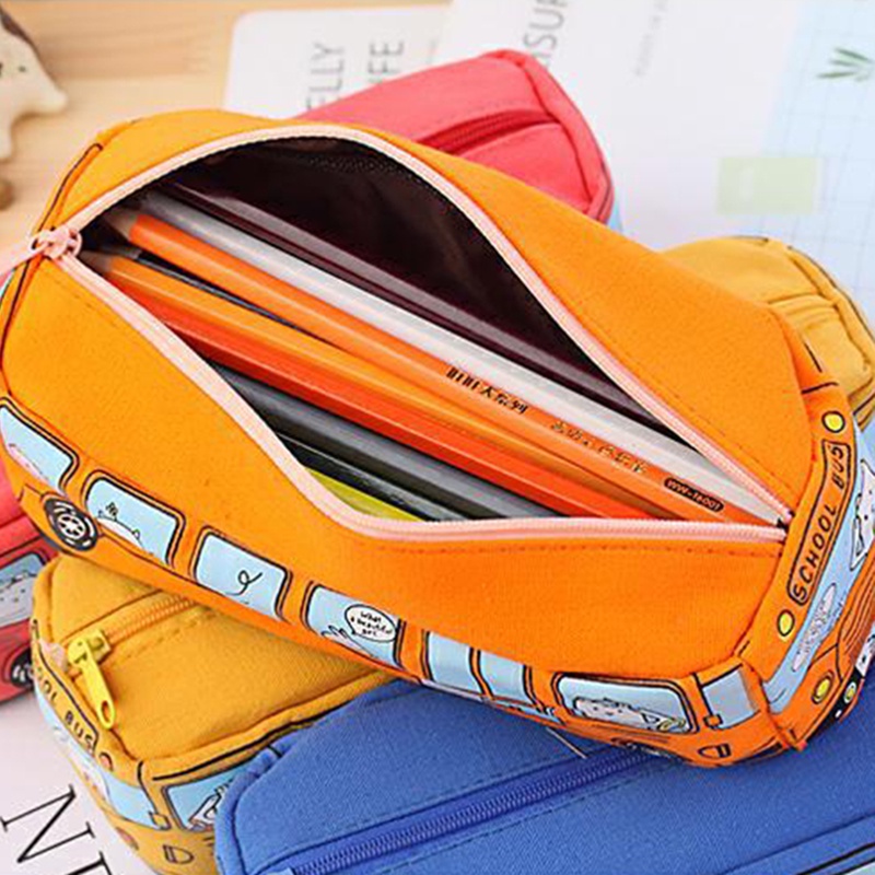 Túi Đựng Bút Đa Năng Hình Xe Buýt Đáng Yêu Sáng Tạo JP5