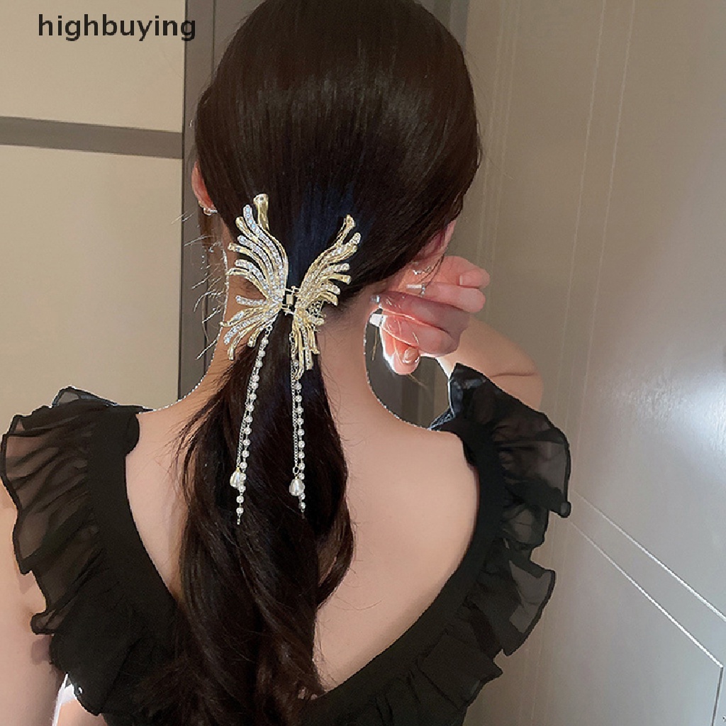 Kẹp Tóc Cá Mập Đính Ngọc Trai Và Bướm Phong Cách Hàn Quốc Cho Nữ