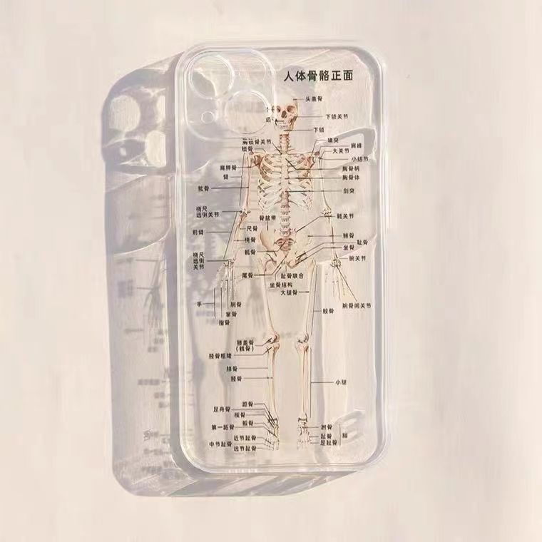 Ốp Điện Thoại Silicon In Hình Bộ Xương Sáng Tạo Cho iPhone 13 Pro Max 14 Pro Max 11 Pro 7 / 8Plus XS XR 12 Pro Max 11