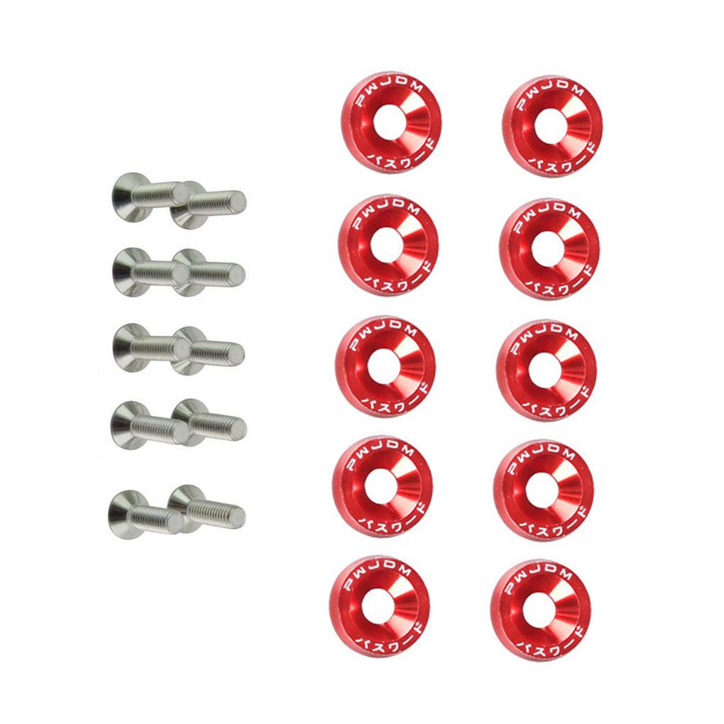 Bộ 10 Phụ Kiện Đinh Vít Vòng Đệm Nâng Cấp Cho Xe Hơi