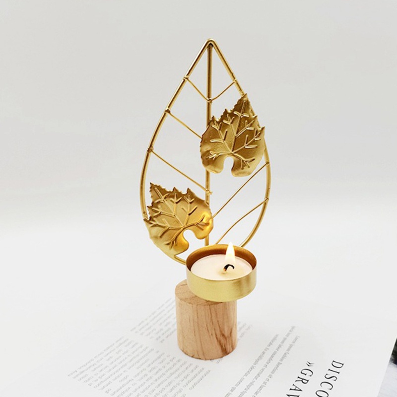 Giá Đỡ Nến Hình Chiếc Lá Bằng Sắt Lãng Mạn Trang Trí Bàn Ăn / Tiệc Cưới / Nhà Bếp
